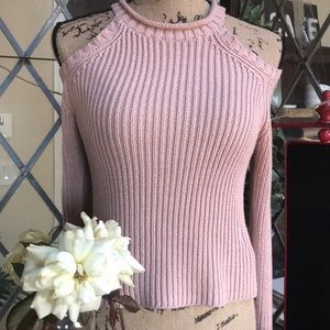 πΏ Forever 21 Pink Cold Shoulder Sweater/SM